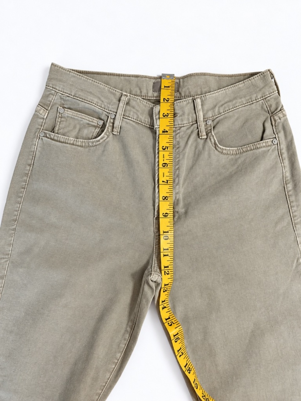 MOTHER The Insider Ankle Fray Chalk It Up Jeans Women's Size 29 Chalk Oxford Tan - Picture 16 of 16